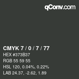 Color code: CMYK 7 / 0 / 7 / 77 | qconv.com