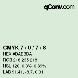 Color code: CMYK 7 / 0 / 7 / 8 | qconv.com