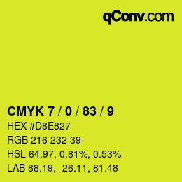 Color code: CMYK 7 / 0 / 83 / 9 | qconv.com