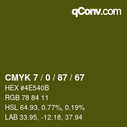 Color code: CMYK 7 / 0 / 87 / 67 | qconv.com