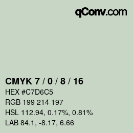 Farbcode: CMYK 7 / 0 / 8 / 16 | qconv.com