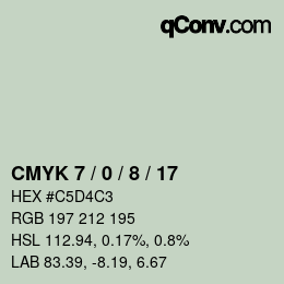 Color code: CMYK 7 / 0 / 8 / 17 | qconv.com