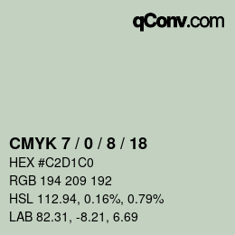 Color code: CMYK 7 / 0 / 8 / 18 | qconv.com