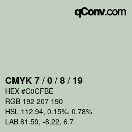 Color code: CMYK 7 / 0 / 8 / 19 | qconv.com