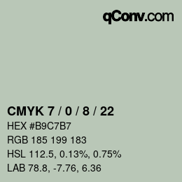 颜色代码: CMYK 7 / 0 / 8 / 22 | qconv.com