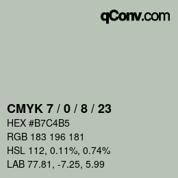 Color code: CMYK 7 / 0 / 8 / 23 | qconv.com