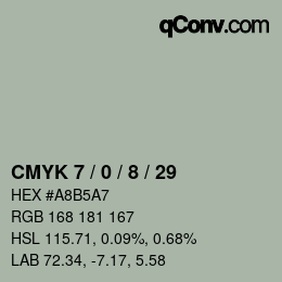 カラーコード: CMYK 7 / 0 / 8 / 29 | qconv.com