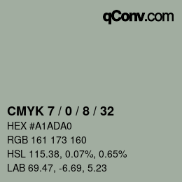 カラーコード: CMYK 7 / 0 / 8 / 32 | qconv.com