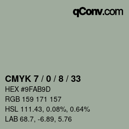 Color code: CMYK 7 / 0 / 8 / 33 | qconv.com