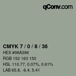 カラーコード: CMYK 7 / 0 / 8 / 36 | qconv.com