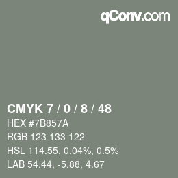 カラーコード: CMYK 7 / 0 / 8 / 48 | qconv.com
