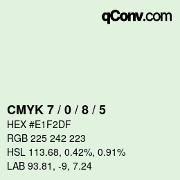 Farbcode: CMYK 7 / 0 / 8 / 5 | qconv.com