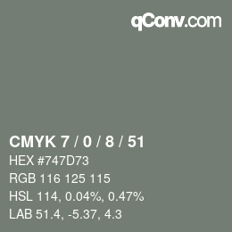 Color code: CMYK 7 / 0 / 8 / 51 | qconv.com