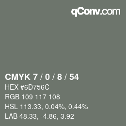 Color code: CMYK 7 / 0 / 8 / 54 | qconv.com
