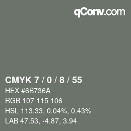 Color code: CMYK 7 / 0 / 8 / 55 | qconv.com