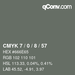 Color code: CMYK 7 / 0 / 8 / 57 | qconv.com