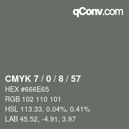 カラーコード: CMYK 7 / 0 / 8 / 57 | qconv.com