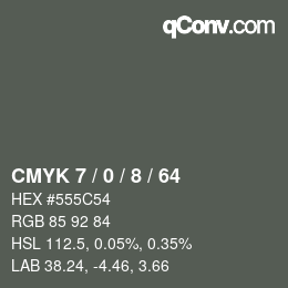 カラーコード: CMYK 7 / 0 / 8 / 64 | qconv.com