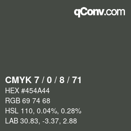 カラーコード: CMYK 7 / 0 / 8 / 71 | qconv.com
