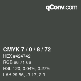 Color code: CMYK 7 / 0 / 8 / 72 | qconv.com