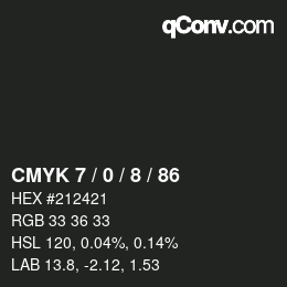 カラーコード: CMYK 7 / 0 / 8 / 86 | qconv.com