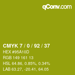Color code: CMYK 7 / 0 / 92 / 37 | qconv.com