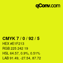 Color code: CMYK 7 / 0 / 92 / 5 | qconv.com
