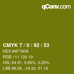 颜色代码: CMYK 7 / 0 / 92 / 53 | qconv.com