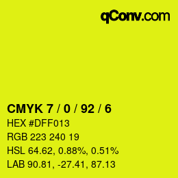 Color code: CMYK 7 / 0 / 92 / 6 | qconv.com