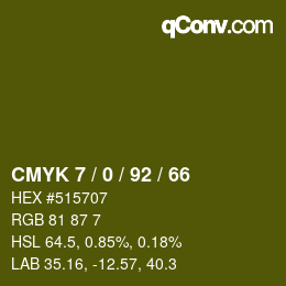 カラーコード: CMYK 7 / 0 / 92 / 66 | qconv.com