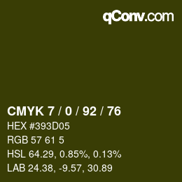 カラーコード: CMYK 7 / 0 / 92 / 76 | qconv.com