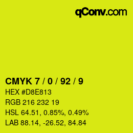 Color code: CMYK 7 / 0 / 92 / 9 | qconv.com