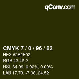 Farbcode: CMYK 7 / 0 / 96 / 82 | qconv.com