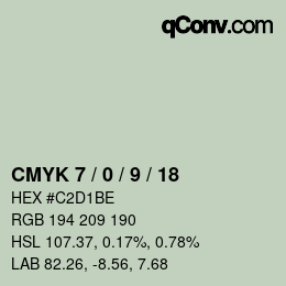 Código de color: CMYK 7 / 0 / 9 / 18 | qconv.com