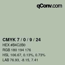 颜色代码: CMYK 7 / 0 / 9 / 24 | qconv.com