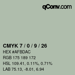 カラーコード: CMYK 7 / 0 / 9 / 26 | qconv.com