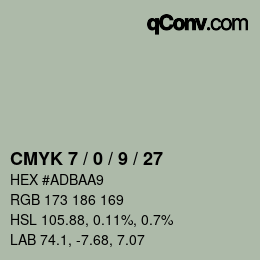 Color code: CMYK 7 / 0 / 9 / 27 | qconv.com