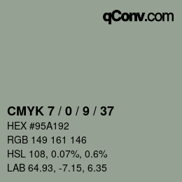 颜色代码: CMYK 7 / 0 / 9 / 37 | qconv.com