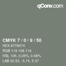 Color code: CMYK 7 / 0 / 9 / 50 | qconv.com