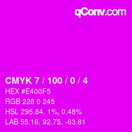 カラーコード: CMYK 7 / 100 / 0 / 4 | qconv.com