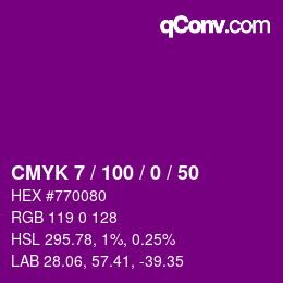 Color code: CMYK 7 / 100 / 0 / 50 | qconv.com