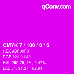 Color code: CMYK 7 / 100 / 0 / 6 | qconv.com