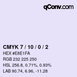カラーコード: CMYK 7 / 10 / 0 / 2 | qconv.com