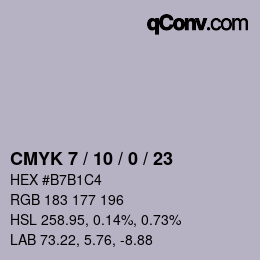 颜色代码: CMYK 7 / 10 / 0 / 23 | qconv.com