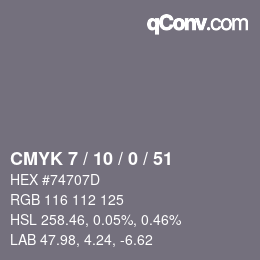 颜色代码: CMYK 7 / 10 / 0 / 51 | qconv.com