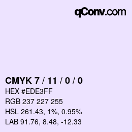 颜色代码: CMYK 7 / 11 / 0 / 0 | qconv.com