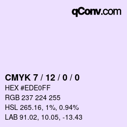 カラーコード: CMYK 7 / 12 / 0 / 0 | qconv.com