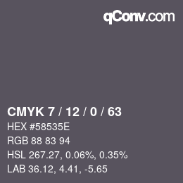 Color code: CMYK 7 / 12 / 0 / 63 | qconv.com