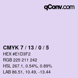 カラーコード: CMYK 7 / 13 / 0 / 5 | qconv.com