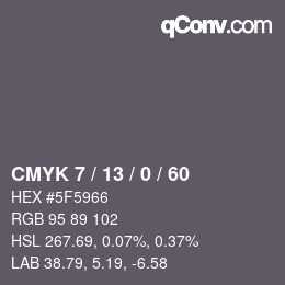 颜色代码: CMYK 7 / 13 / 0 / 60 | qconv.com